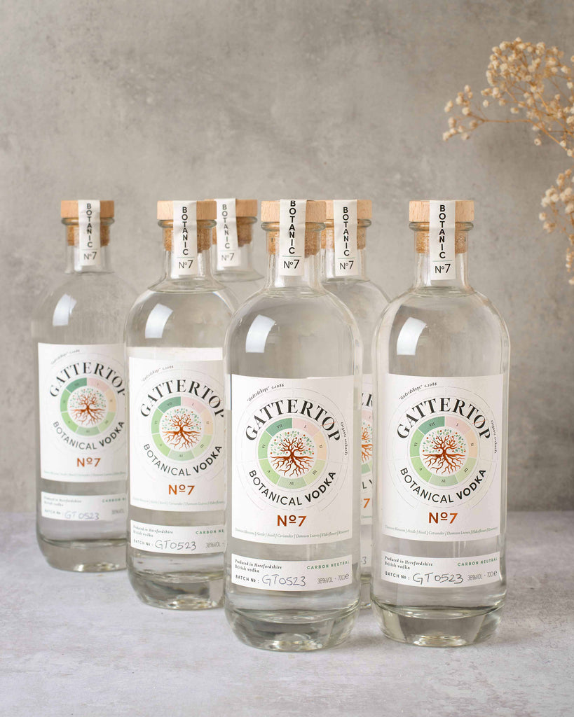 Botanic No7, craft botanical vodka, case of six, Best UK vodka